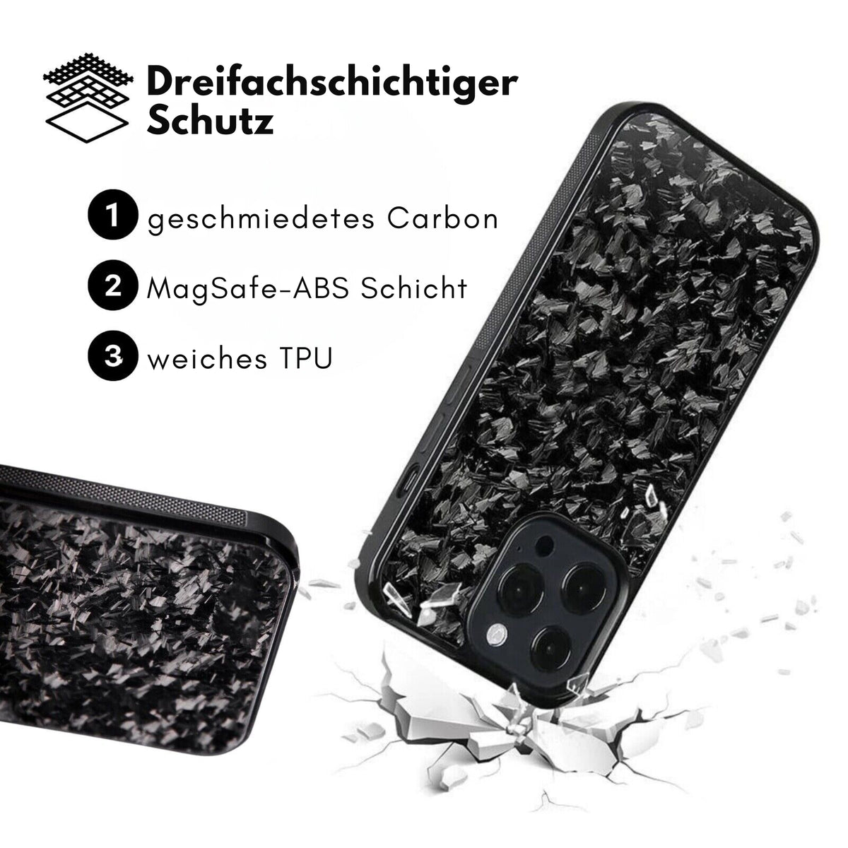 Exawo® geschmiedete Carbon iPhonehülle mit Magsafe